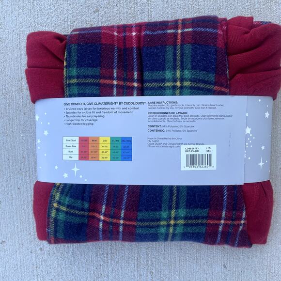 Cuddl Duds Cozy Jersey Base Layer 2 Piece Sz L - Picture 3 of 4